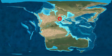 approx. location of the German State of Brandenburg 220Ma ago