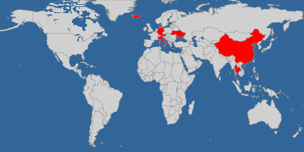 Countries where I have spent at least some time with a geoscientific perspective: 8 (3.55%).